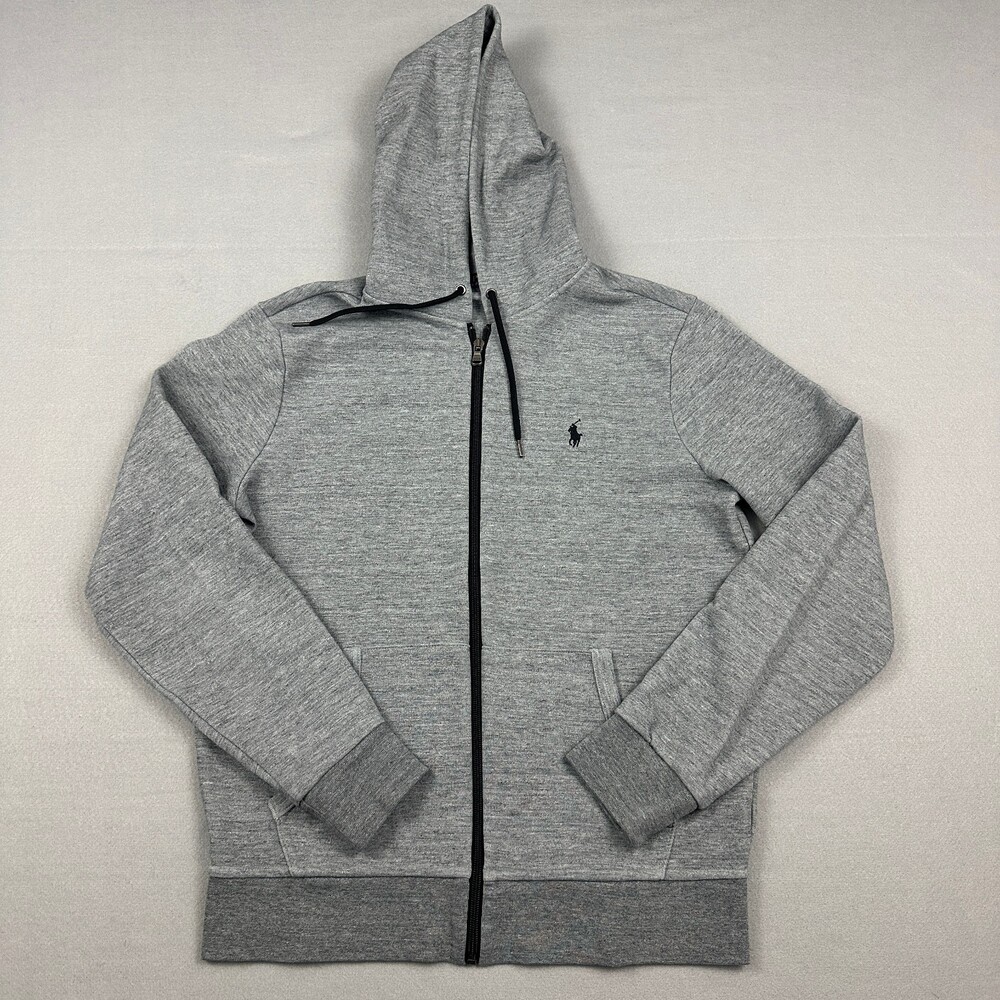 Polo Ralph Lauren Hoodie Men Medium Gray Performance Full ZIp Sweatshirt Pony M